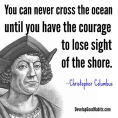 a black and white photo with a quote about george columbus