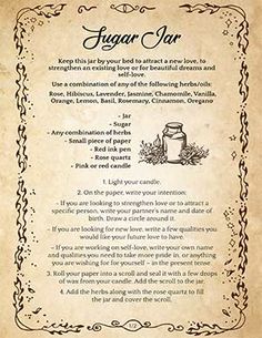 Sugar Jar Love Spell – Spells8 Blood Moon Rituals, Full Moon Spells, Wiccan Wedding, Snow Moon, Moon Spells, Spells For Beginners, Magic Water, Witch Bottles