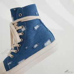 Elluis - Premium High-Top Canvas Sneakers with Thick Soles, Distressed Denim and Unique Fashionable Design - Ideal for Couples Shoes For Couples, Strappy High Heels Sandals, Suede High Heels, Stylish Couple, Strappy High Heels, High Heel Boots Ankle, Unique Canvas, Shoe Sole, Canvas Shoes Women