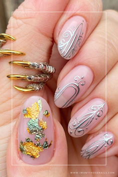 metallic nails designs