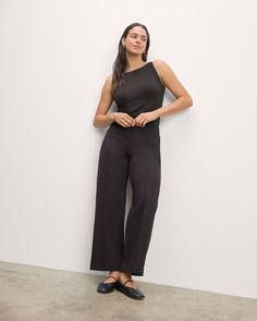 The Dream Trouser Black – Everlane Trouser Pants Women, Black Side, Jumpsuit Trousers, Soft Black, The Dream, Side Zip, Pant Jumpsuit, High Waist, Straight Leg