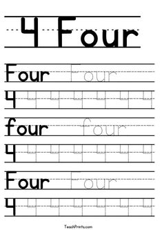 the four letter handwriting worksheet