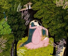 Kangra Painting, Art Krishna, Indian Traditional Paintings, Indian Miniature, Krishna Painting