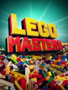 the word lego masters surrounded by hundreds of toy blocks