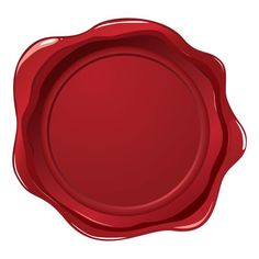 a red wax seal on a white background with clippings to the bottom and bottom