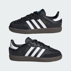 adidas Samba OG Shoes Kids - Black | Free Shipping with adiClub | adidas US Adidas Sneakers With Rubber Toe Cap, Sporty Sneakers With Rubber Sole For Playtime, Sporty Slip-on Sneakers With Soft Sole, Adidas Leather Sneakers With Closed Toe, Adidas Leather Closed Toe Sneakers, Leather Sneakers With Rubber Sole For Playtime, Leather Sneakers With Rubber Sole For Casual Wear, Leather High-top Sneakers With Soft Sole, Sports Sneakers With Soft White Sole