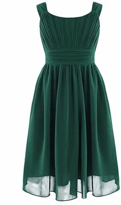 Amazon.com: green girls dress Emerald Green Wedding Dress, Chiffon Flower Girl Dress, Dark Green Dress, Perfect Bridesmaid Dress, Chiffon Flower, Bridesmaid Party, Pleated Chiffon