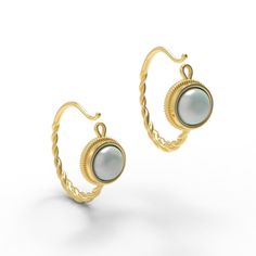 Les boucles d'oreilles romaines se ferment souvent sur le devant! Ces boucles d'oreilles ornées comportent une belle boucle torsadée et une pierre cabochon ronde maintenue dans un cadre de lunette sculpté magnifiquement délicat. Ils sont basés sur un exemple romain datant du IIIe siècle après JC.
\nCes boucles d'oreilles sont disponibles en deux tailles de boucles, et avec différentes pierres indiquées ci-dessous, qui sont également présentées sur les photos. Veuillez indiquer votre choix de pie Timeless Hallmarked Earrings As Gift, Timeless Round Pearl Earrings As Gift, Formal Round Gemstone Hoop Earrings, Elegant Cabochon Pearl Drop Earrings, Elegant 14k Gold Gemstone Hoop Earrings, Fine Jewelry Oval Pearl Earrings Gift, 14k Gold Cabochon Earrings Gift, Elegant Oval Hoop Earrings With Gemstone, Elegant Formal Earrings With Round Stone