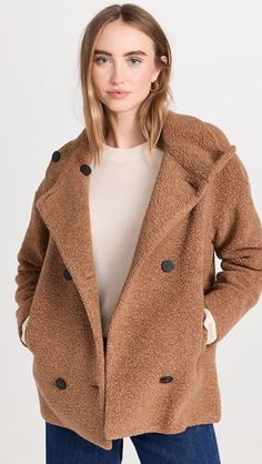 Harris Wharf London Cropped Funnel Jacket Boucle Jacket | Shopbop Harris Wharf London, Boucle Jacket, Teddy Coat, Funnel, Button Placket, Double Breasted, Top Brands, In Italy, Long Sleeves