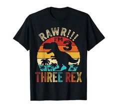 PRICES MAY VARY. Funny Three Rex 3rd years old vintage retro design idea for kids dinosaur t- rex apparel. Birthday party decorations for boys aged 3 who are big T Rex fans. Three Rex dinosaurs funny present for epic legend, dude, granddaughter, siblings, grandson, boy, girl, son, daughter, children, youth, kinder, student, teenager, nephew, niece, friend, sister on 3rd years birthday party. Lightweight, Classic fit, Double-needle sleeve and bottom hem Third Birthday Boys, 3rd Birthday Shirt, 3rd Birthday Boys, Boys Birthday Party Decorations, 2nd Birthday Gifts, Birthday Boys, Dinosaur Funny, Dinosaur Kids