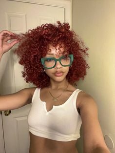 Ginger Hair Black Women Curly Hair, Ginger Afro Hair, Dyed Curly Hair Ideas, Colored Curly Hair, Pelo Afro