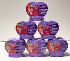 six heart shaped boxes are stacked on top of each other