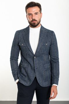 Collection : 2024/2025 spring/summer🔆Product : Oliver Slim Fit Blue BlazerColor: BLUEAvailable Size : 46-48-50-52-54-56Material Content: %55 Cotton, %45 Polyester Herringbone Blazer, Utility Pockets, Tuxedo Jacket, Blazer Vest, Outfit Making, Perfect Harmony, Mens Winter Fashion, Shoes With Jeans, Suits Coats