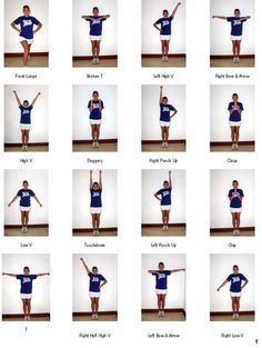 an image of a woman doing exercises for her body and arms in different poses on the same page