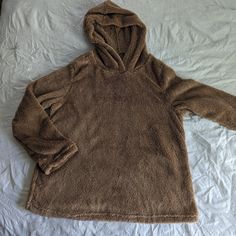 Nwb Teddy Bear Fleece Hooded Shirt, Large (23' Pit To Pit, 27' Length). Super Fluffy & Soft, Relaxed Fit, Long Sleeves, Pullover, Lightweight. Cozy Warm Brown Top, Cozy Loungewear Tops With Adjustable Hood, Hooded Fleece Top For Cold Weather, Comfy Cozy Fit Hooded Top, Cozy Winter Top With Adjustable Hood, Cozy Top With Adjustable Hood, Cozy Outdoor Top With Drawstring Hood, Cozy Fit Top With Adjustable Hood, Brown Fleece Hooded Top