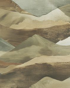 an abstract painting with mountains in the background