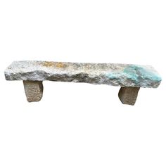 a stone bench is shown against a white background