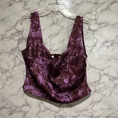 Asos Design Fuller Bust Printed Corset Top In Pink And Burgundy Floral Color:Purple Size 10 New With Partial Tag From Nordstrom Last Chance As Shown Fitted Purple Crop Top With Built-in Bra, Printed Corset, Kimono Style Tops, Pink And Burgundy, Orange Crop Top, Spaghetti Strap Crop Top, Black Crop Top Tank, Black Cropped Tank, Bandeau Crop Top