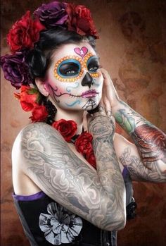 Muertos Makeup, Halloween Makeup Sugar Skull, Halloween Sugar Skull, Era Victoria, Sugar Skull Halloween, Best Friend Halloween Costumes, Day Of Dead