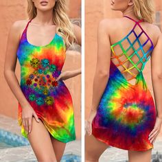 Colorful Skull Tie Dye Long Style Criss Cross Open Back Tank Top Sk Cosd01 Q0249S01 Easy 30 day return policy Skull Tie Dye, Skull Tie, Open Back Tank Top, Open Back Tank, Colorful Skulls, Tie Dye Outfits, 30 And Single