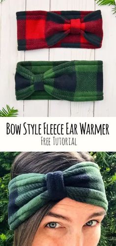 the bow style flee ear warmer is easy to sew and can be worn as a headband