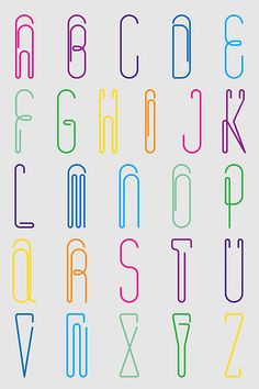 the alphabet is made up of different colors and shapes, including letters that appear to be multicolored