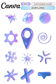 an image of various shapes and sizes of objects on a white background with the title canva