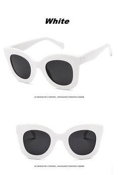 Eyewear Type: SunglassesItem Type: EyewearLens Height: 43Style: RectangleGender: WomenLenses Optical Attribute: UV400Lenses Optical Attribute: GradientLenses Material: PolycarbonateFrame Material: PlasticLens Width: 46 White Casual Cat Eye Sunglasses For Summer, Chic White Cat Eye Sunglasses For Beach, Chic White Cat Eye Sunglasses For The Beach, Casual White Cat Eye Sunglasses For Summer, Casual White Cat Eye Sunglasses For Party, Elegant White Sunglasses For Vacation, White Cat Eye Sunglasses For The Beach, Trendy White Cat Eye Sunglasses For Vacation, Elegant White Plastic Sunglasses