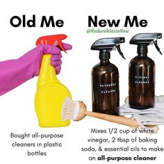 an image of cleaning products with text describing how to use them