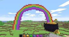 an image of a rainbow arch in minecraft