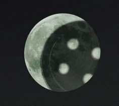 the full moon is seen in black and white with spots on it's surface