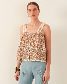 Alix Of Bohemia, Oversized Collar, Unique Beauty, Lace Ruffle, Floral Print Tops, Botanical Print, Print Tunic, Mother Of Pearl Buttons, Silk Chiffon