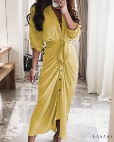 Lasaky - Elegantly Designed Pleated Irregular Strap Dress with Sensual Print Chic Prints, White Fashion Casual, Printed Casual Dresses, Elegant Party Dresses, Shirts Women Fashion, Long Sleeve Dresses, Summer Party Dress, Hip Dress, Sleeve Dresses