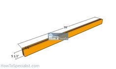 a drawing of a yellow shelf with measurements