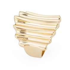 This is part of Chairish’s Fine Jewelry assortment.  Stylish vintage sculpted cocktail ring (circa 1980s to 1990s) crafted in 14 karat yellow gold.   The distinct & stylish ring features a concave ridged design that makes a bold statement on the hand. The low rise ring (4.5mm - 0.17 inches) sits comfortably on the finger.    The ring is in very good condition and was recently professionally cleaned and polished.   Particulars:  Weight: 8.6 grams  Stones:  N/A   Size & Measurements: The ring is a Wide Band Engagement Ring, Vintage Solitaire Engagement Ring, Vintage Gold Engagement Rings, Purple Diamond, Gold Cocktail Ring, Gold Cocktail, Stylish Rings, 18k Gold Ring, Gold Band Ring