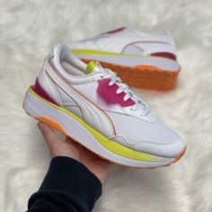 Item: Puma Cruise Rider 382743-02 Size: Women's Us. Size: 9 Eur Size 40 Condition: New With Defects *Dingy Sockliners, Good Condition Offers Welcome Bundle And Save: Visit Our Store And Send A Message With Your Bundle 100% Authentic Puma Cruise Rider, Puma Sneakers Men, Puma Carina, Rare Sneakers, Puma Rs, Shoes Puma, White Puma, Puma White, Nike Air Max Tn