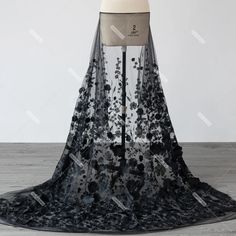 gentle airy black 3D floral embroidery lace material for dresses Black Sheer Tulle Fabric For Wedding, Black Tulle Fabric For Wedding, Sheer Black Tulle Fabric For Party, Material For Dresses, Black And White Embroidery, Special Occasion Gowns, For Wedding Dresses, Lace Material, Embroidery Lace