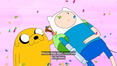 finn and finn from adventure time with confetti