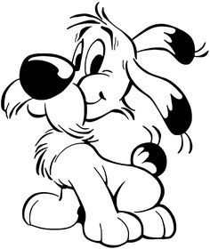 an image of a cartoon dog with blue eyes