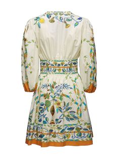 La DoubleJ floral-print Short Dress - Farfetch White Floral Print Midi Dress With 3/4 Sleeves, White Midi Dress With Floral Print And 3/4 Sleeves, Floral Print Mini Dress With 3/4 Sleeves For Brunch, Floral Print Short Dress, Short Dress White, Printed Short Dresses, Wedding Guest Looks, Versace Outfit, City Dress