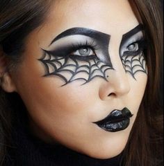 Nem Halloween Makeup, Spider Web Makeup, Carnaval Make-up, Fete Emo, Spider Makeup, Halloweenský Makeup, Halloween Nails Diy, Halloween Eye Makeup, Witch Makeup