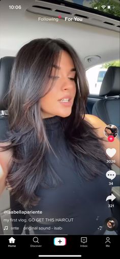 Haircut And Highlights For Brunettes, Trendy Haircuts For Black Hair, Butterful Haircut, Latina Hair Layers, Mid Length Hair V Shape, Best Hair Style For Round Face Over 40 Long Hair, Classic 90s Blowout Hair, Women's Brunch Outfit, Asian Hair Face Framing Layers