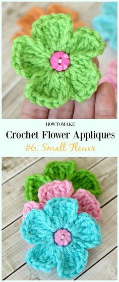 crochet flower appliques for small flowers