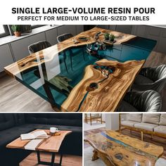 Large Pour Capacity & No Overheating: This upgraded version of deep pour epoxy resin features a single pour capacity of up to 20kg(44 lbs) and a depth of 2-4 inches. It is particularly suitable for creating large river tables and wood projects. During the first 24 hours, it cures slowly, with a gradual heat release and minimal temperature rise, significantly reducing the risk of exothermic reactions. The full cure time is between 3 to 7 days. Crystal Clear & Bubble Free: The finished product boa Deep Pour Resin, Risen Art, Exothermic Reaction, River Tables, Home Decor Shelves, Rise Art, Resin Pour, Epoxy Resin Table, River Table