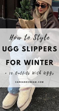 Stay cozy and stylish this winter with 10+ UGGs outfit ideas! Learn how to style UGG slippers effortlessly. Explore UGG Tasman slippers outfit ideas and UGG Tazz slippers outfit ideas for inspiration. Perfect for cold weather outfits, these comfy and cute outfits with UGG slippers are easy to copy and perfect for the season! Winter outfits, UGG slippers outfits.