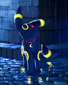 a cartoon dog is standing in the rain