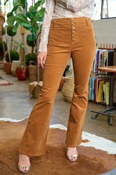 Elevate your style with our women's high-waist flare corduroy pants—crafted for comfort and designed for trendy looks. shop now! High Waisted Corduroy Flare Pants, Womens Corduroy Flare Pants, Flare Pants Outfit, Pumpkin Girl, Corduroy Flare Pants, Western Chic, Stylish Pants, Black Camel, Corduroy Fabric