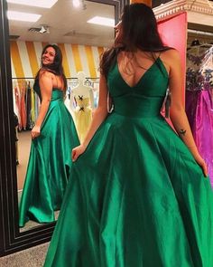 Green Prom Dress Long, Simple Prom Dress Long, Plus Size Evening Gown, School Dance Dresses, Satin Evening Gown, Prom 2020, Green School, Prom Dress Evening, Simple Prom Dress