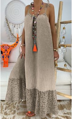 Sukienki Maksi, Stil Boho, Suspender Dress, Loose Dress, Sleeveless Vest, Casual Summer Dresses, Fashion Colours, A Dress, Summer Dresses For Women