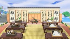 Acnh Cluttercore, Restaurant Acnh, Kyoshi Island, Acnh Spring, Acnh Japanese, Asian City, Dream Address, Karate Dojo